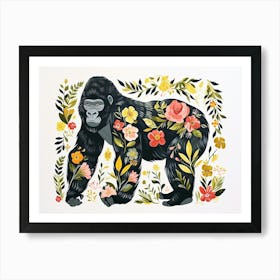 Little Floral Mountain Gorilla 1 Art Print