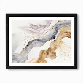 Elegant Natural White Gold Marble 2 Art Print