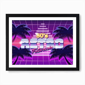 Synthwave Neon City - Retro [synthwave/vaporwave/cyberpunk] — aesthetic poster, retrowave poster, neon poster Art Print