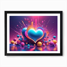 Colorful Heart Creative Art Print 39 Art Print