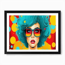 Woman With Blue Hair Art Print