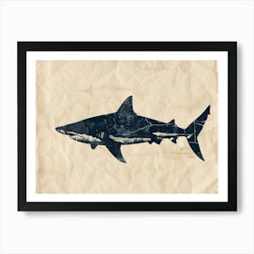 Whale Shark Grey Silhouette 7 Art Print