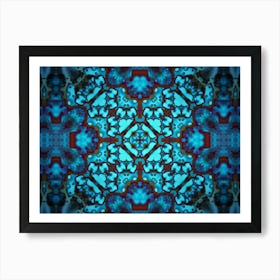 Abstract Pattern Blue Stars Art Print