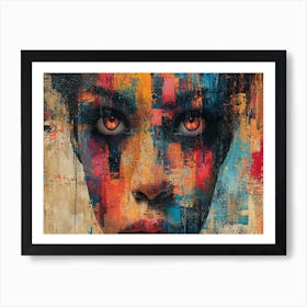 Colorful Chronicles: Abstract Narratives of History and Resilience. Woman'S Face 4 Art Print