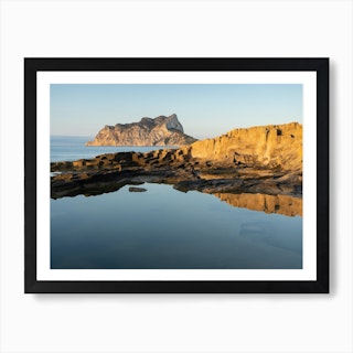 Mediterranean Sea, reflections and Peñón de Ifach Art Print
