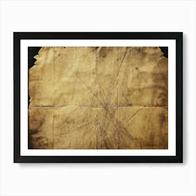 Abstract Pattern Framed Within A Vintage Crumpled Piece Of Paper Texture Of Fibers Pronounced Fad (2) Art Print