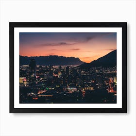 Monterrey Cityscape At Dusk Art Print