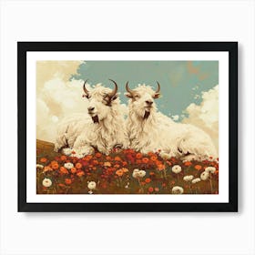 Floral Animal Illustration Yak 2 Art Print