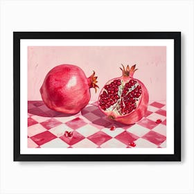 Pomegranate Pink Checkerboard 2 Art Print