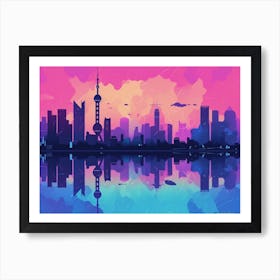 Hangzhou Skyline Art Print