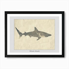 Whale Shark Grey Silhouette 3 Poster Art Print