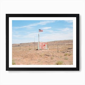 Dino Tracks Sign Arizona Art Print