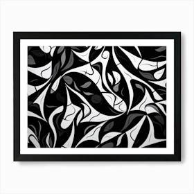Patterns Abstract Black And White 7 Art Print