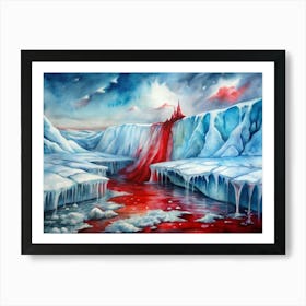 A Poster Featuring The Blood Falls Of Antarctica Art Print