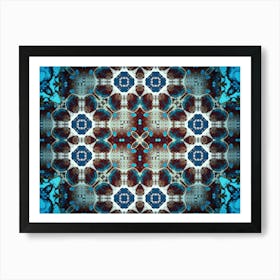 Pattern And Texture Blue Flower Watercolor And Alcohol Ink Art Print