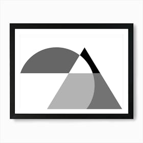 Black & White Geometric Abstract Art Print