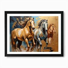 Two Horses Running 8 Art Print