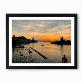 Sunset at Victoria Harbour, Hong Kong Art Print