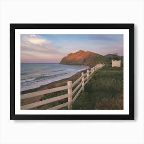 wonderful view of the sunset on a quiet beach Art Print