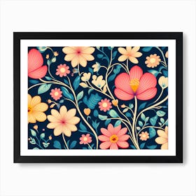 Floral Seamless Pattern Art Print