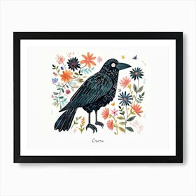 Little Floral Crow 2 Poster Art Print