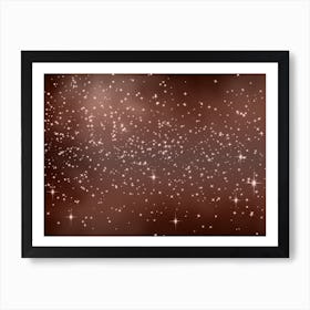 Tan Brown Tone Shining Star Background Art Print