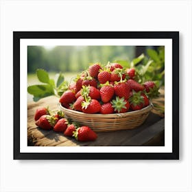 Strawberries In A Basket 3 Art Print