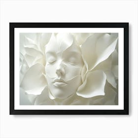 White Flower Sculpture Art Print