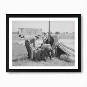 Erecting Tent For Lasses White Show, Sikeston, Missouri By Russell Lee Art Print
