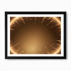 A Golden Circle With A Sparkling, Star Like Effect, Creating A Glowing Halo On A Brown Background Art Print