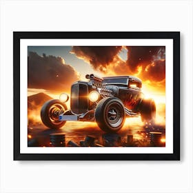 Hot Rod vintage car 3 Art Print