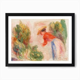 Woman Gathering Flowers (1906–1910), Pierre Auguste Renoir Art Print