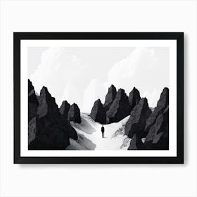 Man In The Snow 1 Art Print