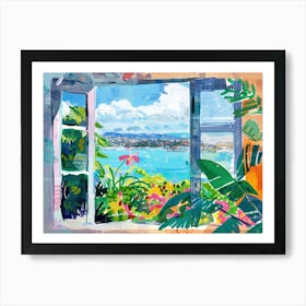 Auckland From The Window View Painting 4 Art Print