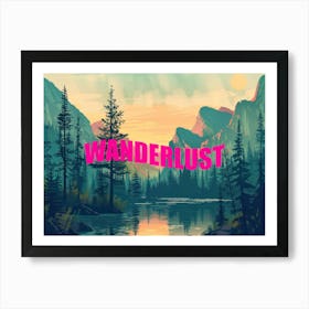  Pink Wanderlust Poster Vintage Retro Woods 2 Art Print