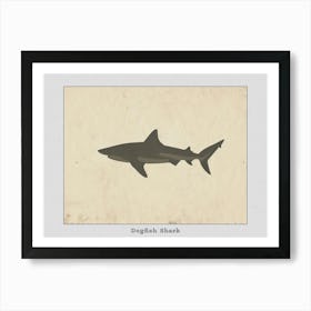 Dogfish Shark Silhouette 5 Poster Art Print