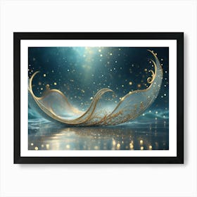 Sparkling golden waves in the sea 2 Art Print