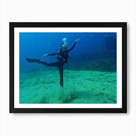 Diving ballerina Art Print