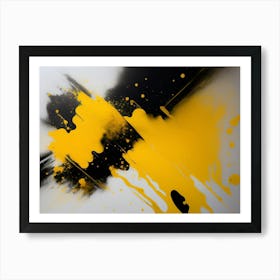 Yellow Splatter Art Print