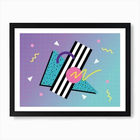 Memphis Pattern 80s Retro Synthwave 90s Abstract Art Art Print