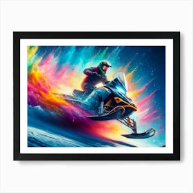 Snowmobile Rider 2 Art Print