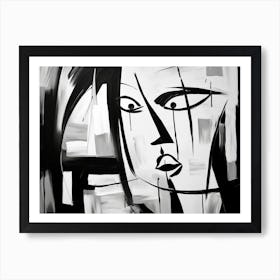Emotions Abstract Black And White 7 Art Print