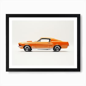 Toy Car 67 Ford Mustang Coupe Orange 2 Art Print