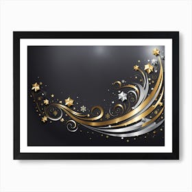 Christmas Background magic wand Vector art 4 Art Print