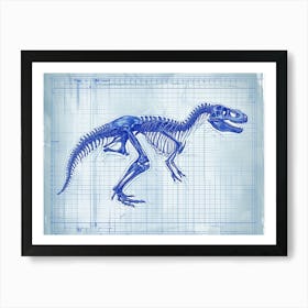 Dryosaurus Skeleton Hand Drawn Blueprint 2 Art Print