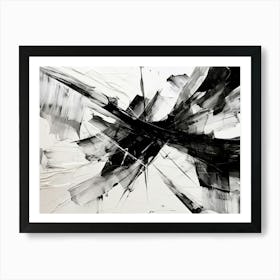 Movement Abstract Black And White 8 Art Print