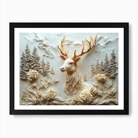 Deer In The Woods Art Print