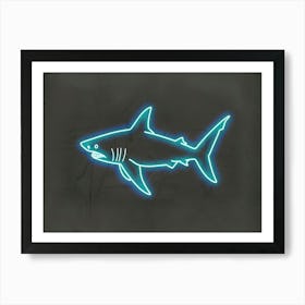 Neon Blue Common Thresher Shark 3 Art Print