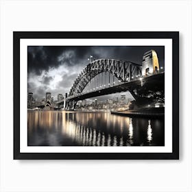 Black And White Photograph Sydney Harbour Bridge Art Print