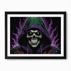 Hooded Skeleton Art Print